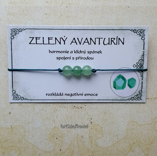 Náramek - Minerální kameny - Zelený Avanturín