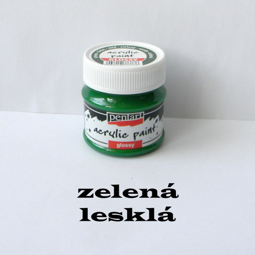 Lesklá akrylová barva Pentart 50 ml - zelená