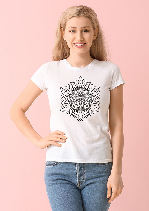 Vybarvi si - dámské tričko k dotvoření "Mandala"