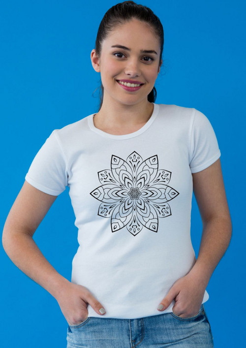 Vybarvi si - dámské tričko k dotvoření "Mandala 3"