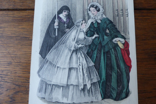 Módní list...ručně kolorovaná litografie 1855