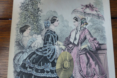 Módní list...ručně kolorovaná litografie 1855