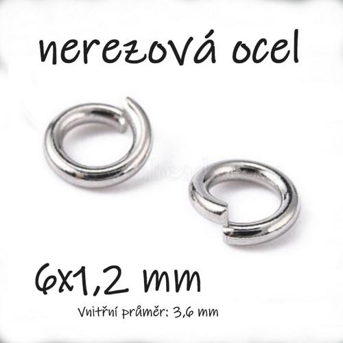 Kroužek spojovací 6mm 20ks silný a pevný