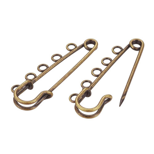 Spínací špendlík s očky 16x50mm (2ks) - an. bronze