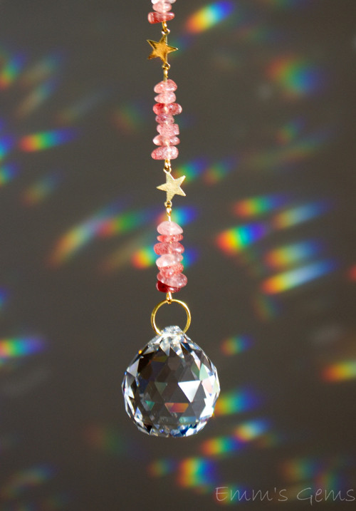Suncatcher/Lapač Slunce Stella Jahodový křemen