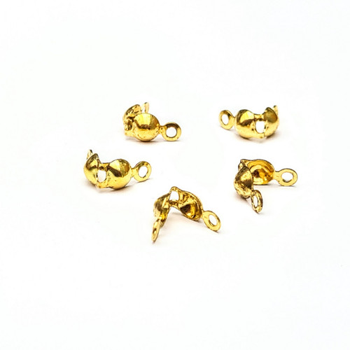 Kalota 2 očka 4x8 mm, zlatá, 100 ks