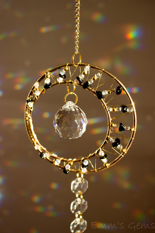 Suncatcher/Lapač Slunce Luna Obsidián