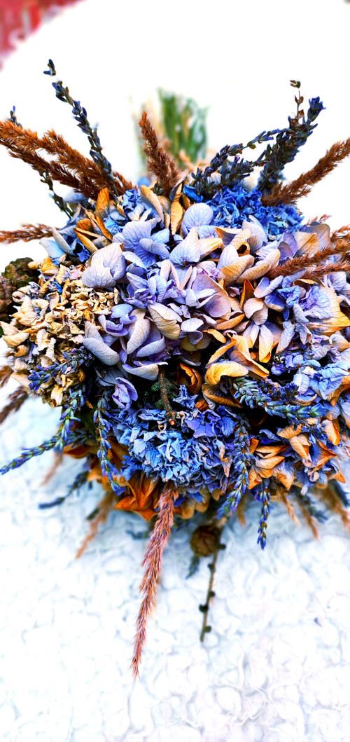 Modrý sen.Kytice romantická hortenziová aromatická