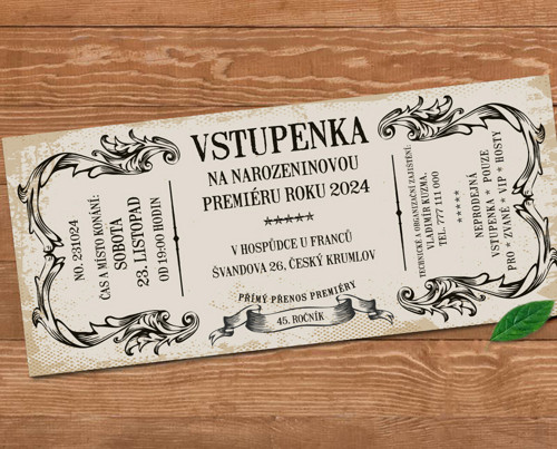 Narozeninová Retro-Vstupenka (No.37)