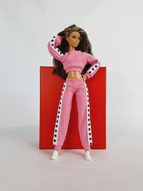 Barbie mikina krátká č-11