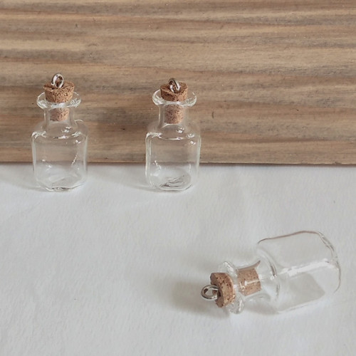 Skleněná lahvička mini - s ouškem - 2,5cm - 1ks