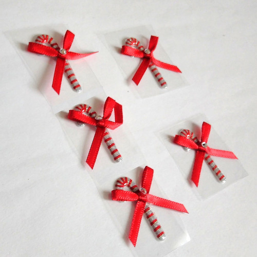 Vánoční samolepka červená - 3cm - 1ks