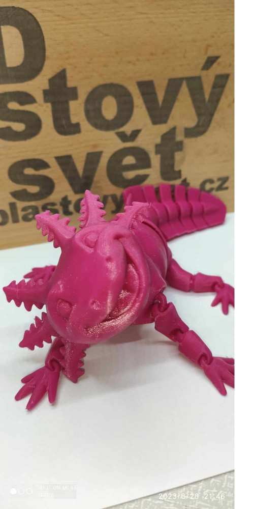 Vysmátý Axolotl - hýbací