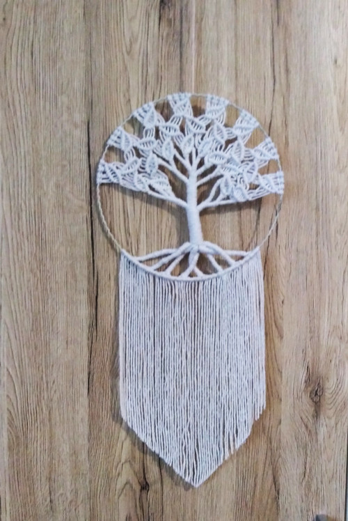 Macramé Strom života bílý