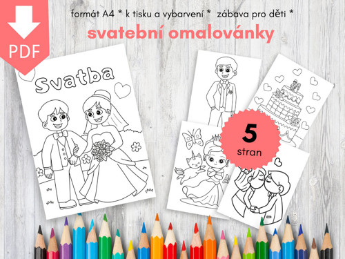 Svatební omalovánky 1