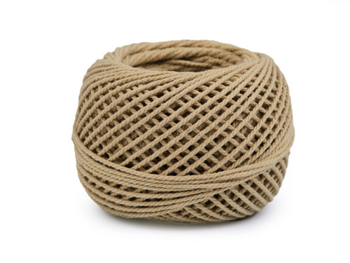 Bavlněná příze macrame/háčkovací 40g - režná