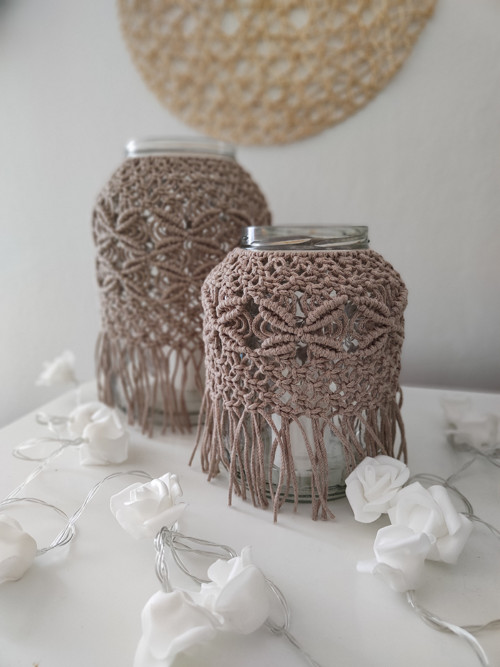 Velké svícny macramé Sušené květy — foto 1
