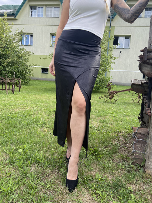 Sukně Rita - z koženkového úpletu