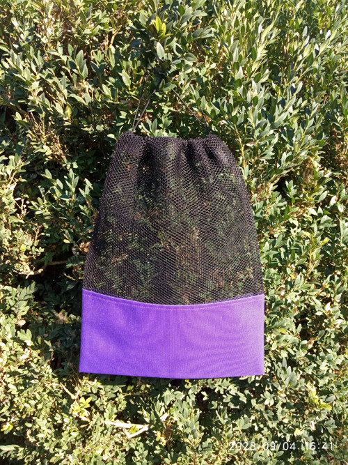 Sáček/pytlík černá / fialová kočárkovina 37/28cm