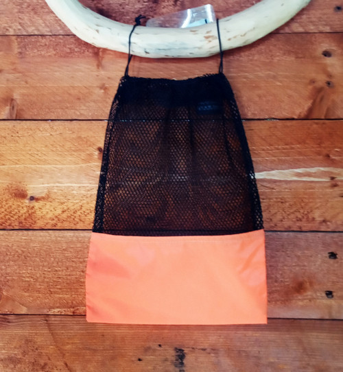 Sáček/pytlík černo/ oranžový polyester 20/28cm