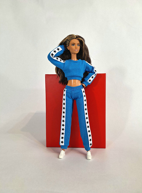 Barbie mikina krátká č-15