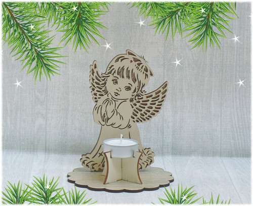 3D svícen s andílkem - 14cm