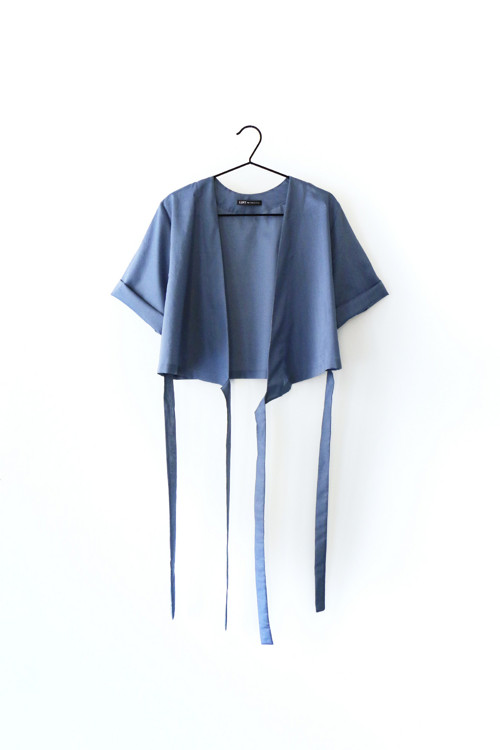 Raito blue ~ zavinovací kimono košile — foto 1