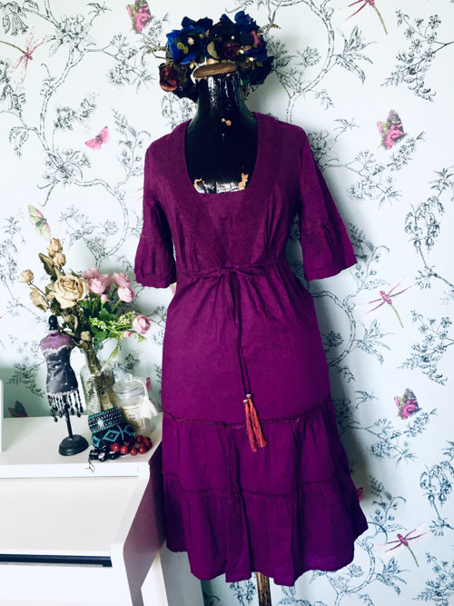 Šaty boho hippie violet — foto 1