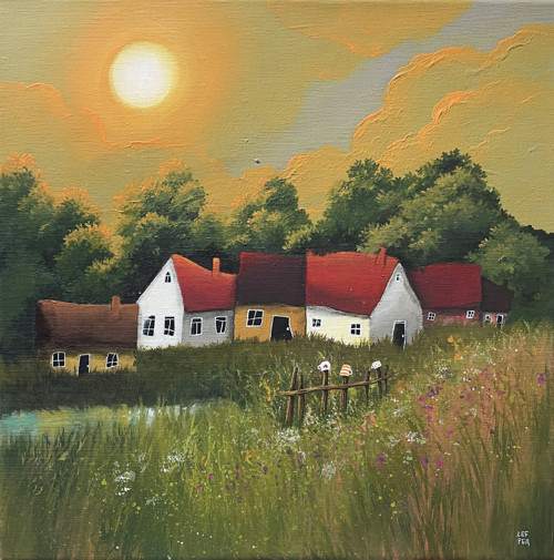Zapadá slunéčko - 40x40cm — foto 1