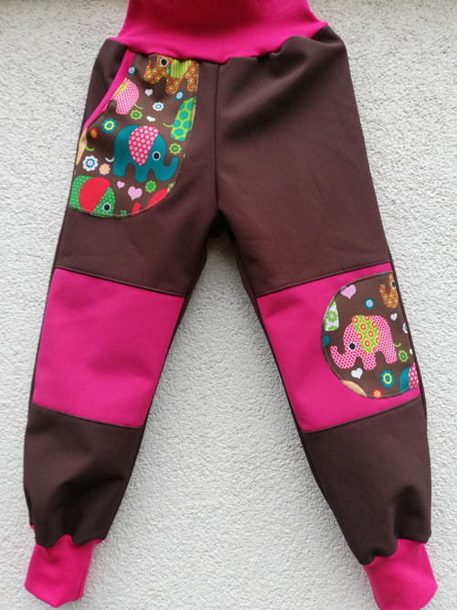 Softshellové kalhoty- SLONÍCI II - vel.104 skladem
