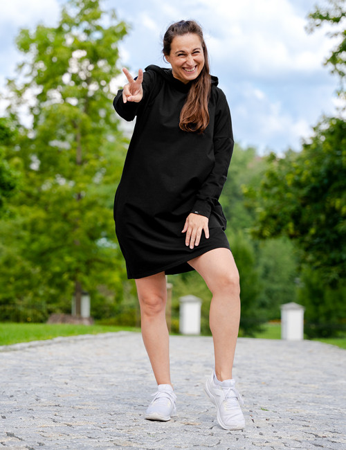 Mikinové šaty Veronica černé