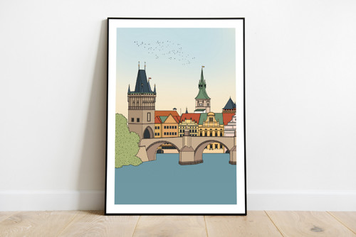 Plakát Praha Karlův most A5
