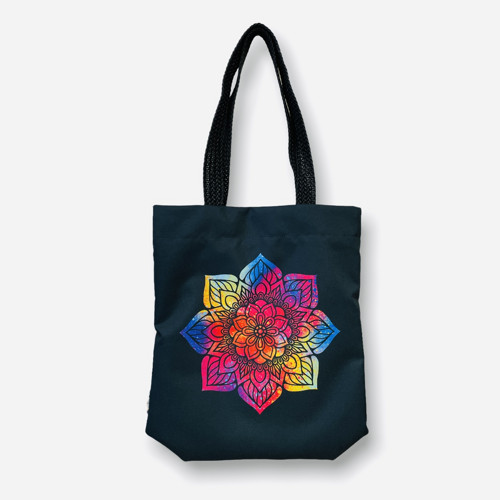 Nákupní taška Mandala - Černá