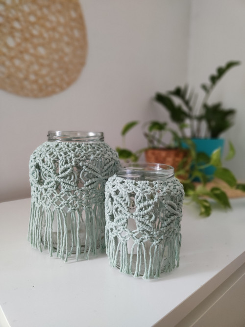 Sada (2ks) macramé zelená Aloe — foto 1