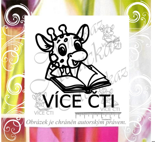 Více čti žirafa 1291. Razítko.