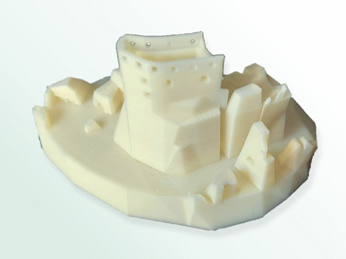 Model hradu Valečov vytvořený 3D tiskem