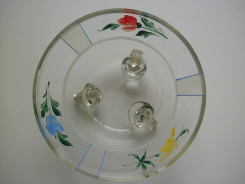 Čtyři art deco misky (sklo lesk-mat + smalty)