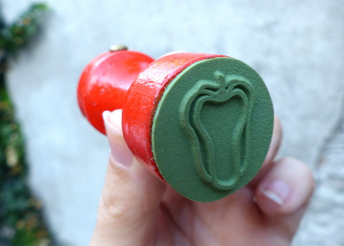 Paprika..staré tiskátko, razítko, zelenina