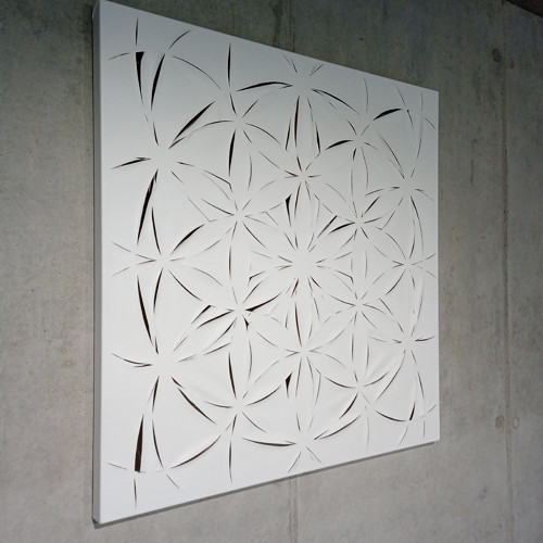 Mandala- stylizovaný květ života žezaný, 100x100cm