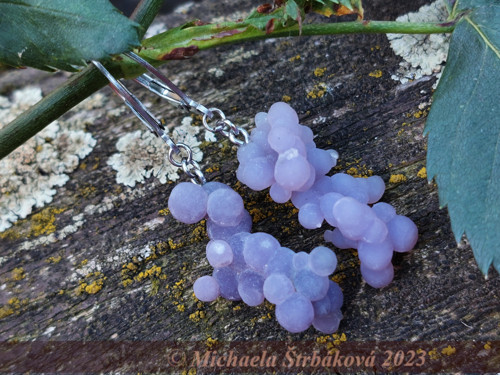 Náušnice s hroznovým chalcedonem + video — foto 1