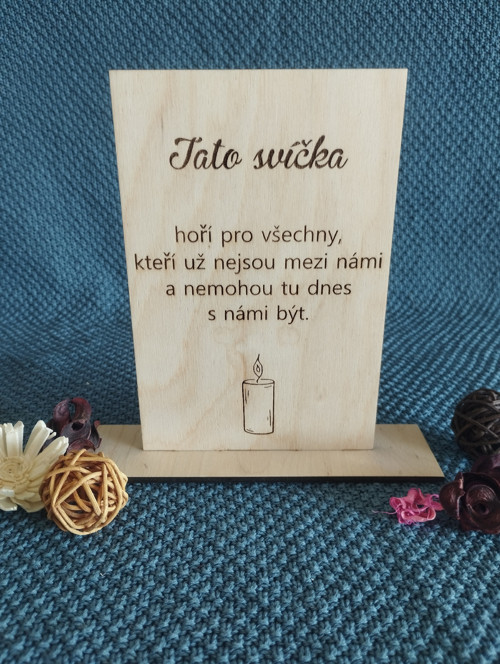 Cedulka - Tato svíčka