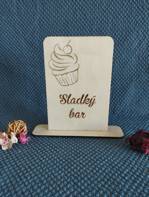 Cedulka - Sladký bar nadpis