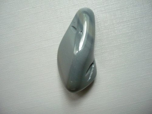 Tromlovaný - obsidián platinový 32 mm, č.4
