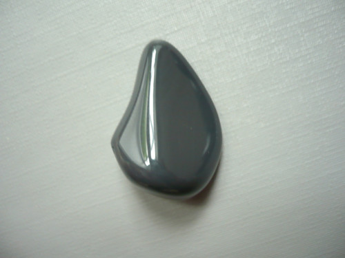 Tromlovaný - obsidián platinový 26 mm, č.15