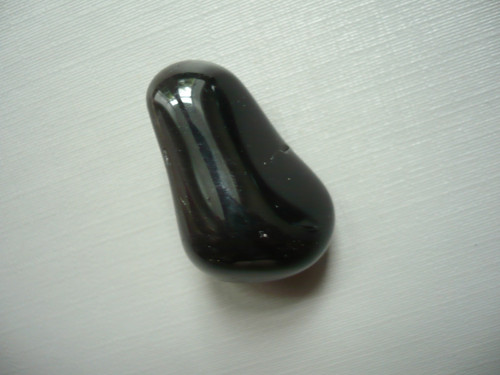 Tromlovaný - obsidián platinový 28 mm, č.23