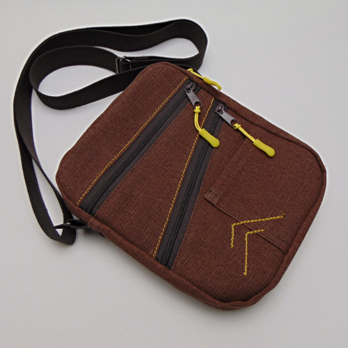 Brašnička hnědá se žlutou- pánská- unisex