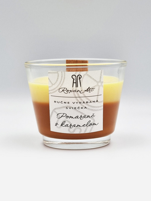 Pomeranč s karamelem - sójová svíčka ve skle, 75 g