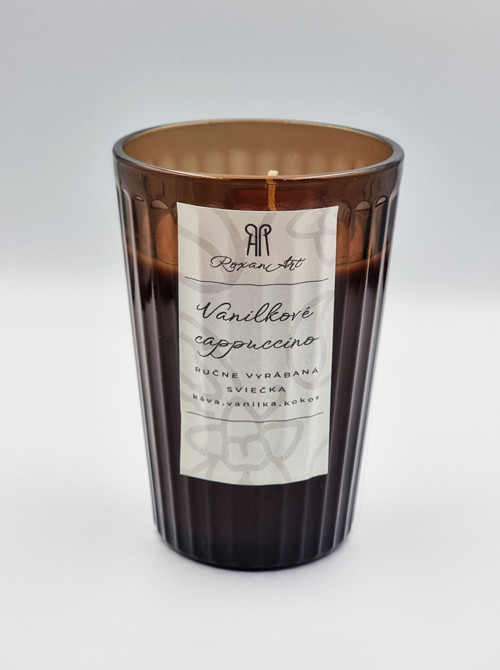 Vanilkové cappuccino-sójová svíčka ve skle, 310 ml