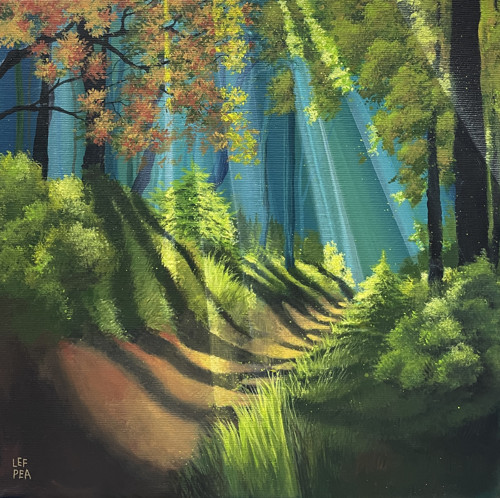 Lesní pěšina - 30x30cm — foto 1