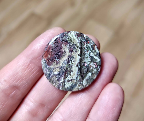 Mechový achát, ID 3160, průměr 29 mm — foto 1